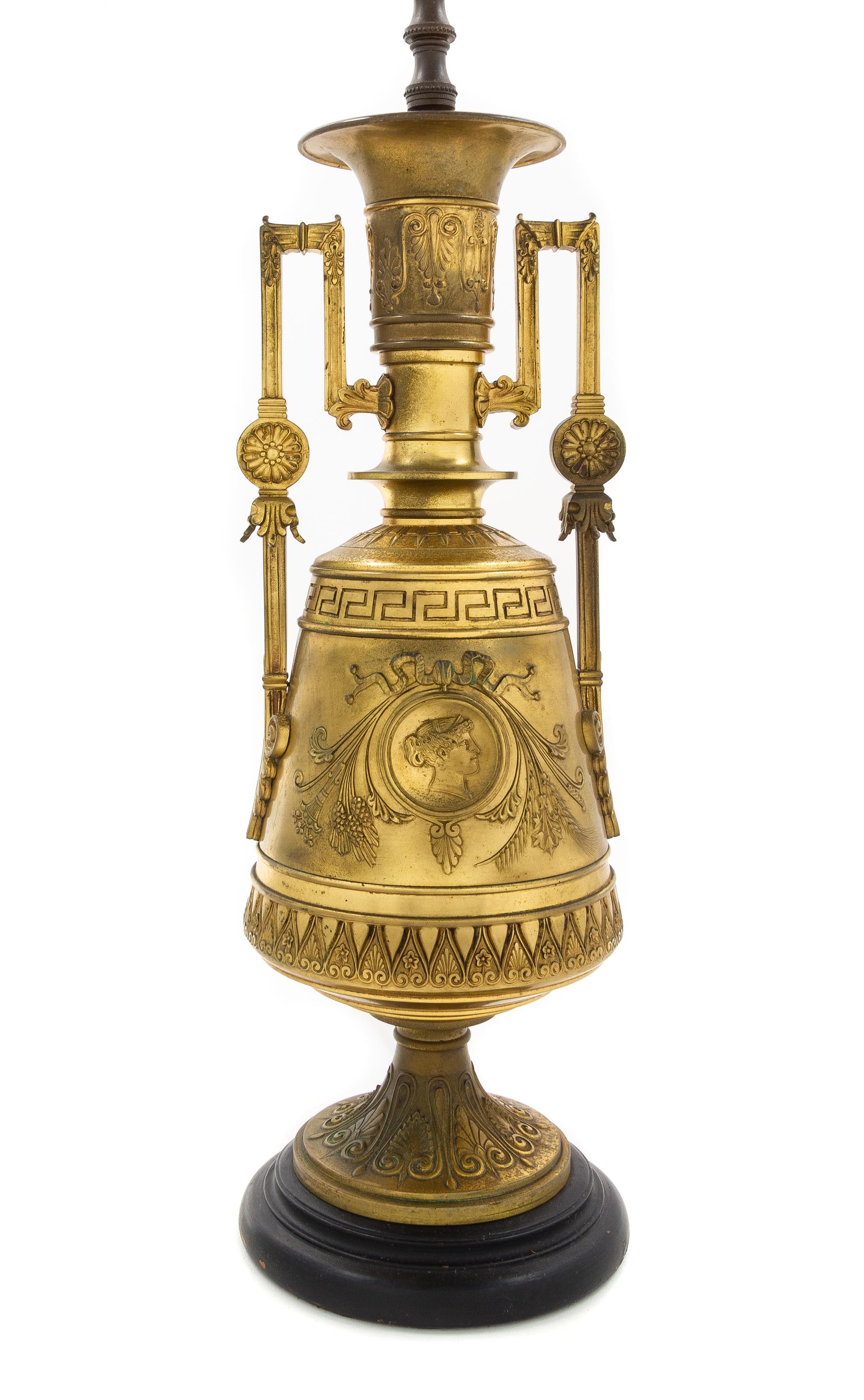 A French Neoclassical Gilt Metal Urn Height 32 inches. — LATE 19TH CENTURY