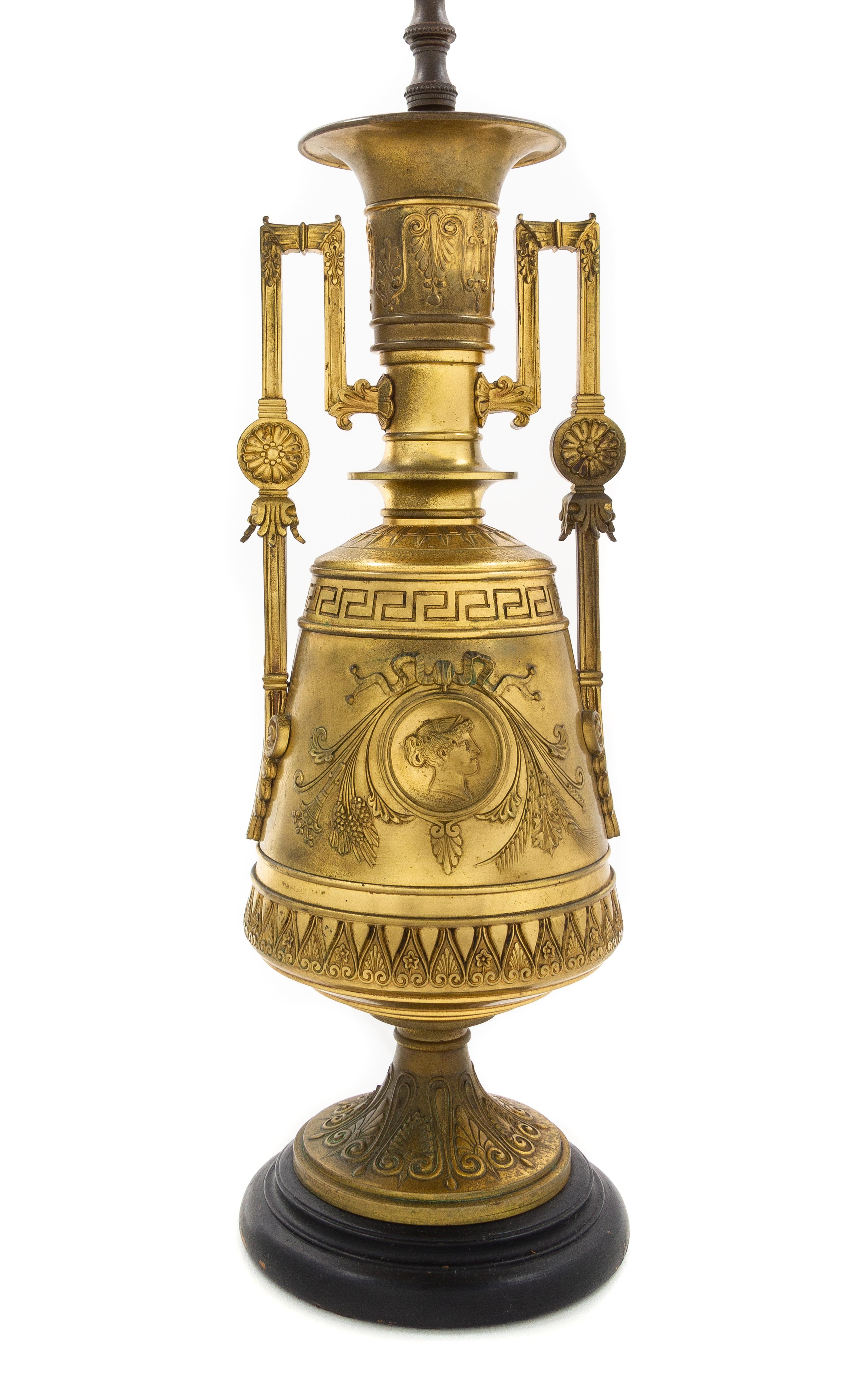 A French Neoclassical Gilt Metal Urn Height 32 inches. — LATE 19TH CENTURY