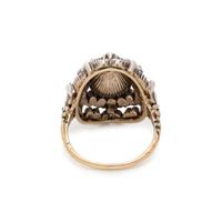 ANTIQUE, SILVER-TOPPED GOLD AND DIAMOND RING