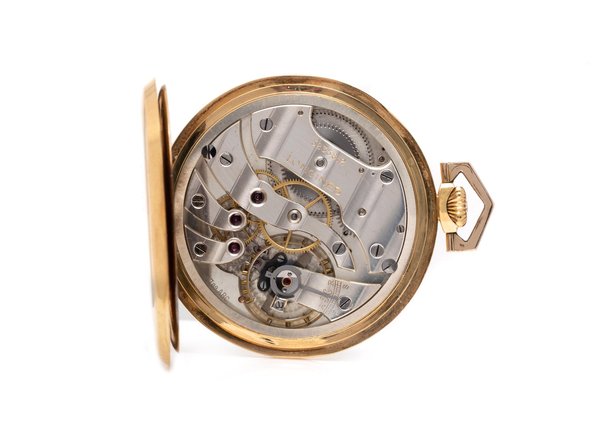 LONGINES, 18K YELLOW GOLD OPEN FACE POCKET WATCH