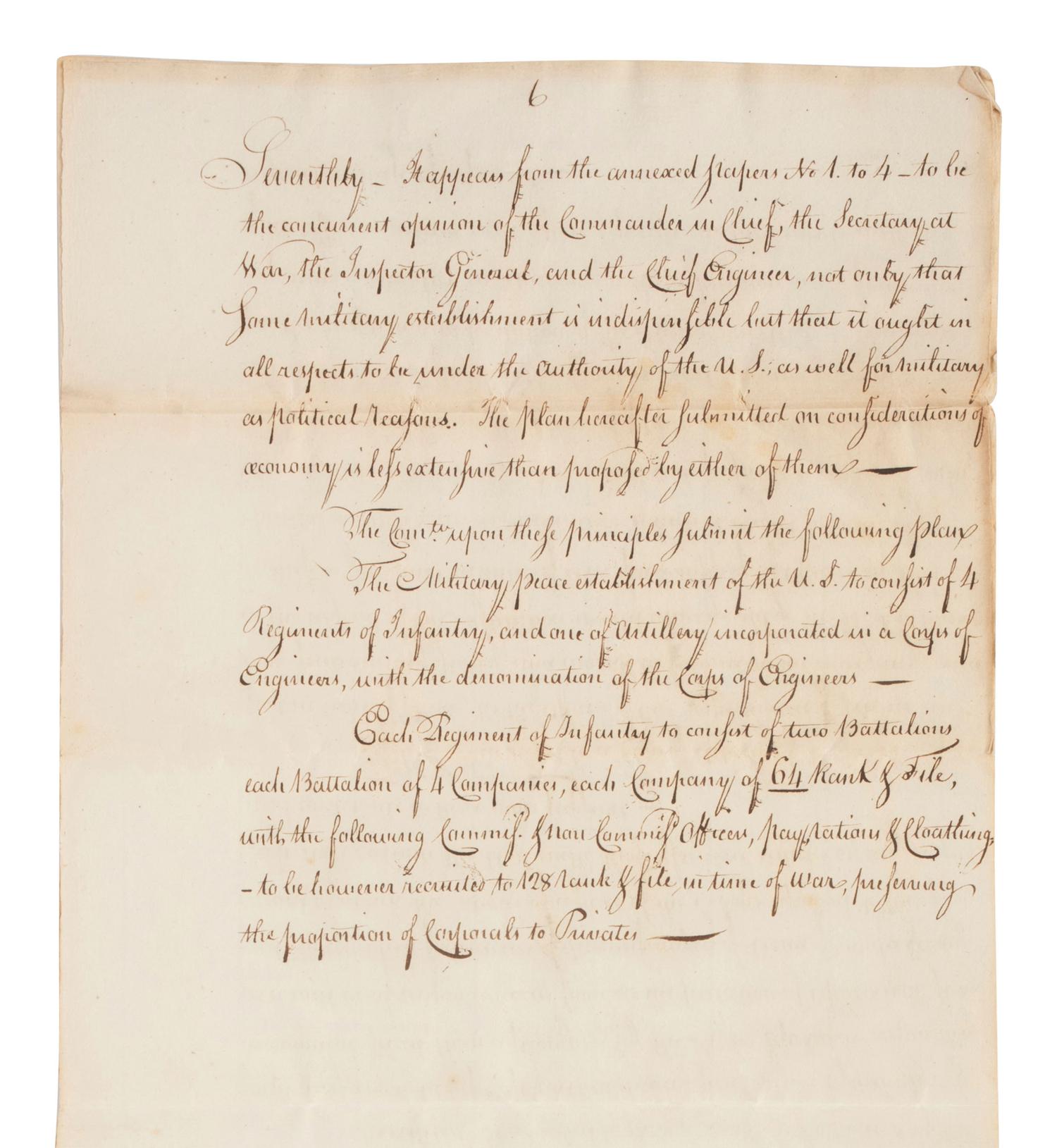 [CONTINENTAL CONGRESS] -- [HAMILTON, Alexander (1755-1804)]. [HOLTEN, Dr. Samuel (1738-1816).] Dr. Samuel Holten's personal copy of the Report of a Committee to the Continental Congress on a Military Peace Establishment, [1783].