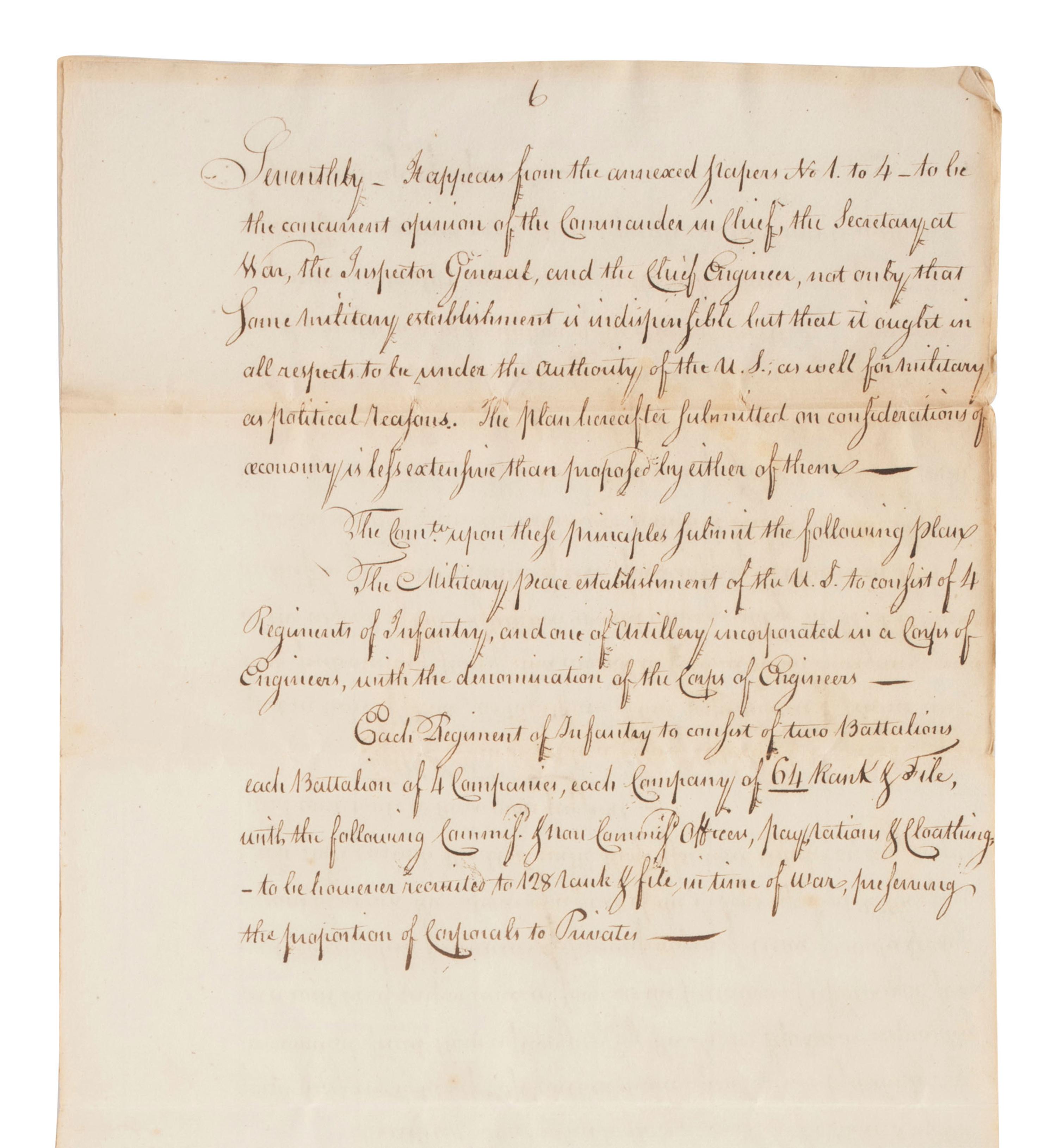 [CONTINENTAL CONGRESS] -- [HAMILTON, Alexander (1755-1804)]. [HOLTEN, Dr. Samuel (1738-1816).] Dr. Samuel Holten's personal copy of the Report of a Committee to the Continental Congress on a Military Peace Establishment, [1783].