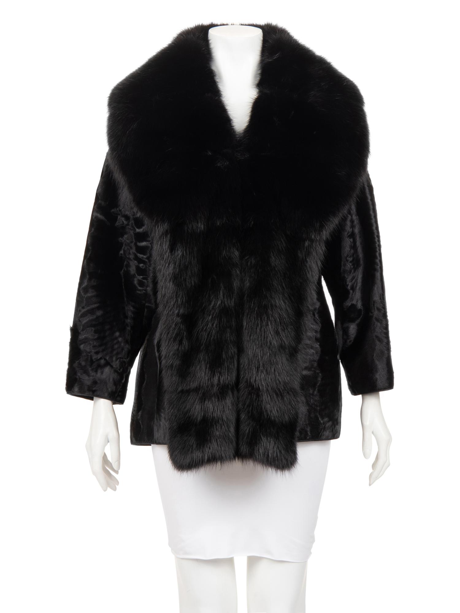 J. Mendel Broadtail Jacket Trimmed with Sable