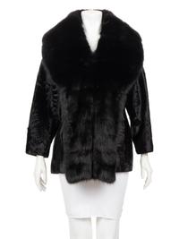 J. Mendel Broadtail Jacket Trimmed with Sable