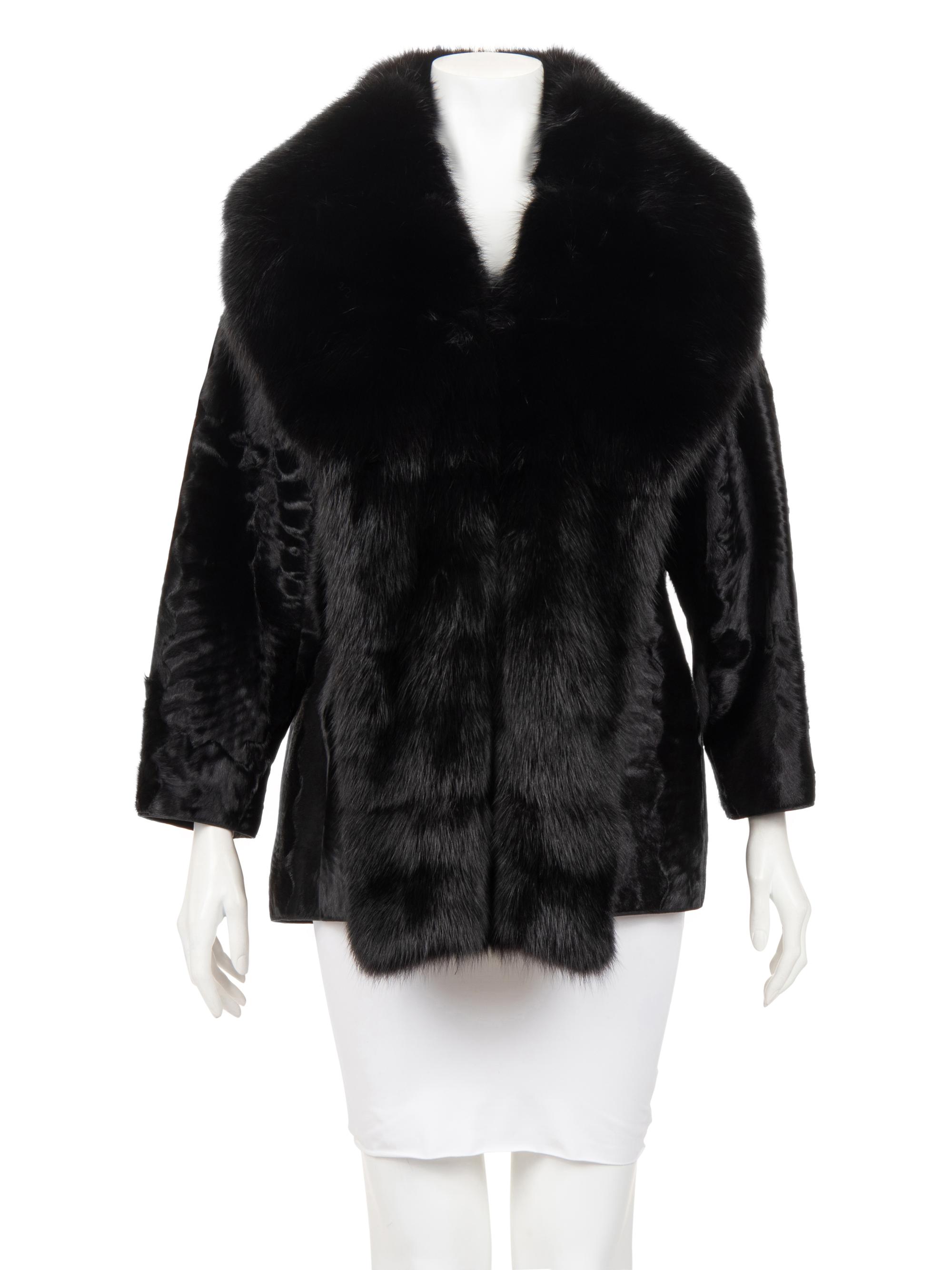 J. Mendel Broadtail Jacket Trimmed with Sable