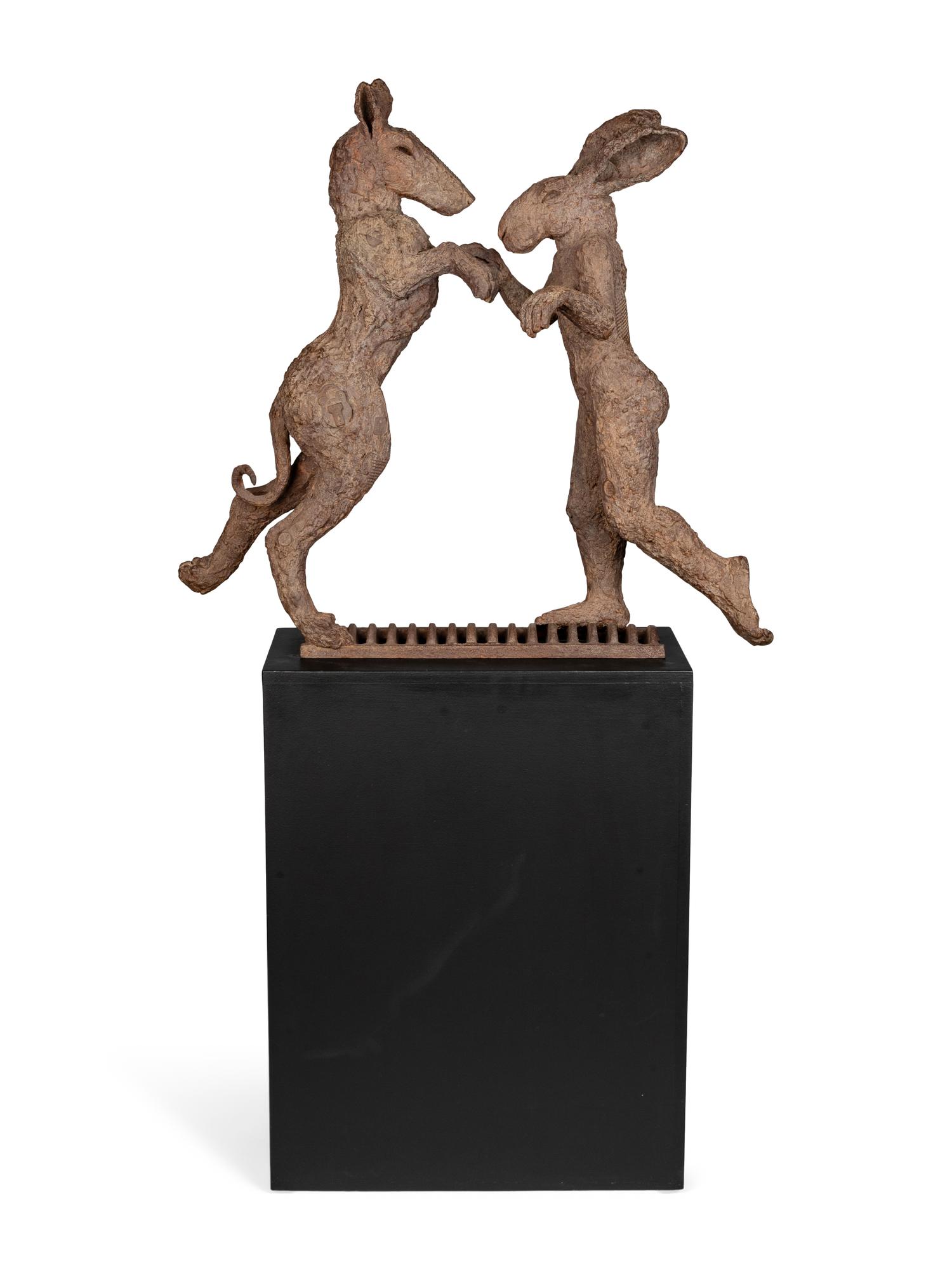 Pink Lady-Hare Dancing with Big Brown Dog, 2000