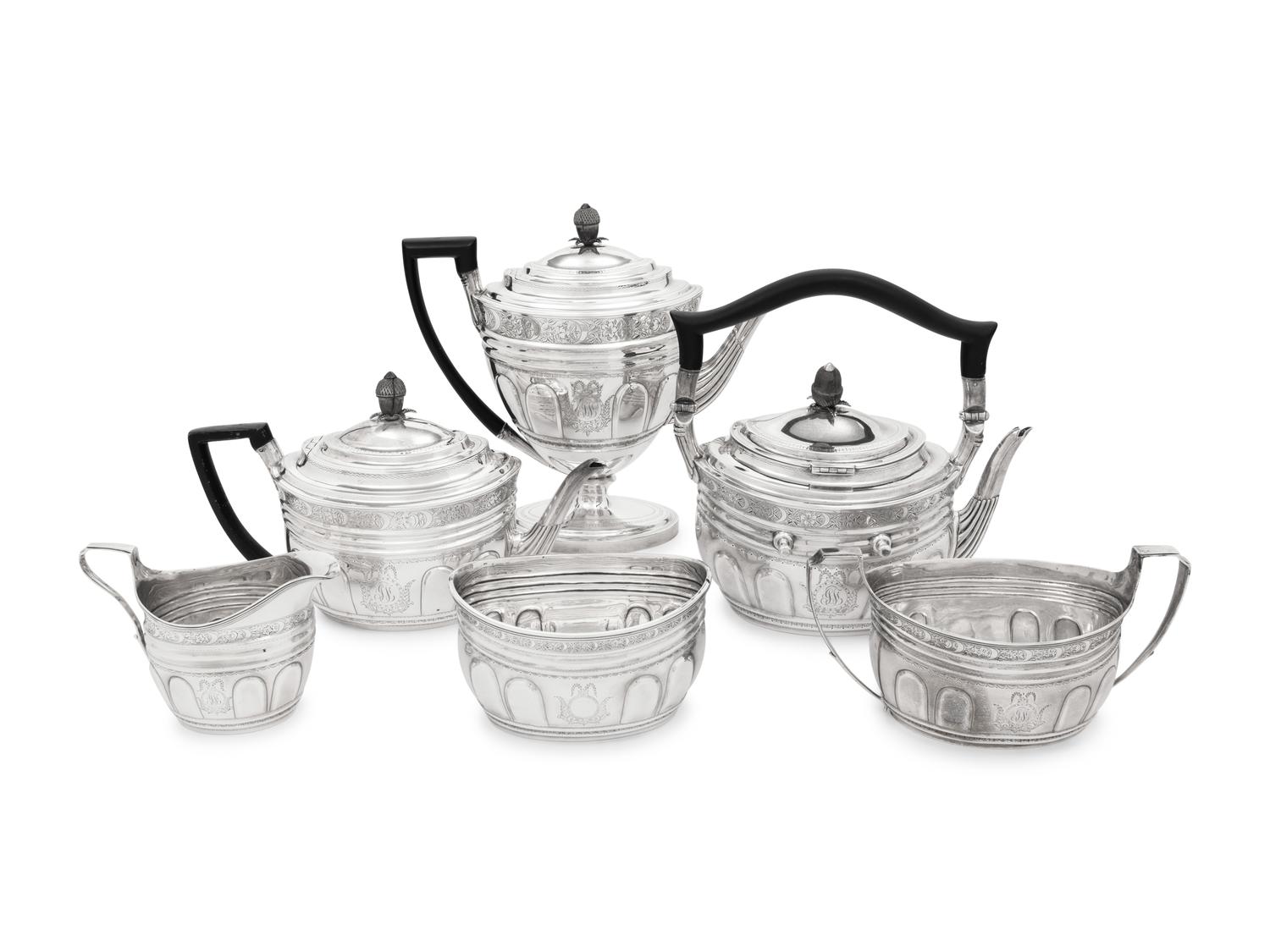 A George III Silver Four-Piece Tea and Coffee Service