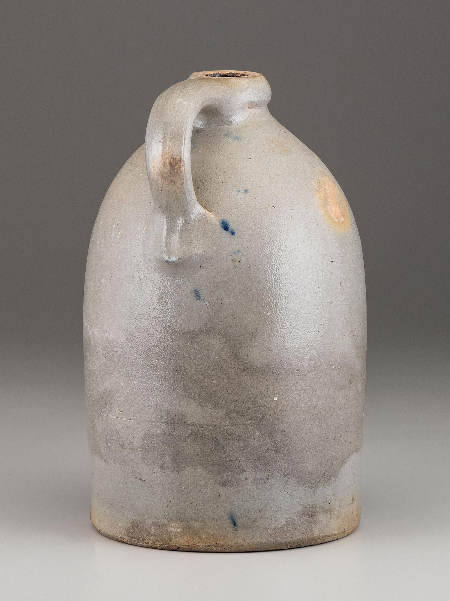 An F.A. Plaisted & Co . Two-Gallon Cobalt Decorated Stoneware Jug