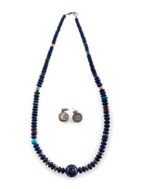 Mosaic Inlay Necklace and Post Earrings