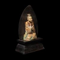 An Unusual Painted Bone Figure of a Daoist Immortal, Song/Ming Dynasty 宋/明 骨雕彩繪道君像