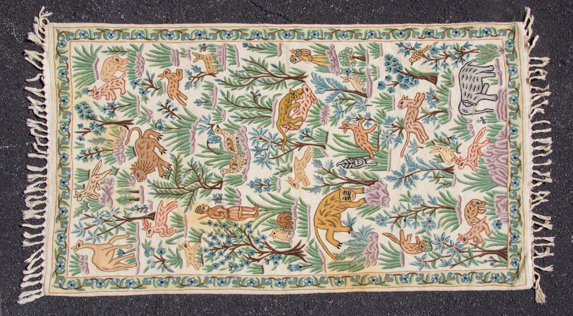 Two Woven Rugs Dimensions of larger 59 inches x 34 inches. — 20TH CENTURY