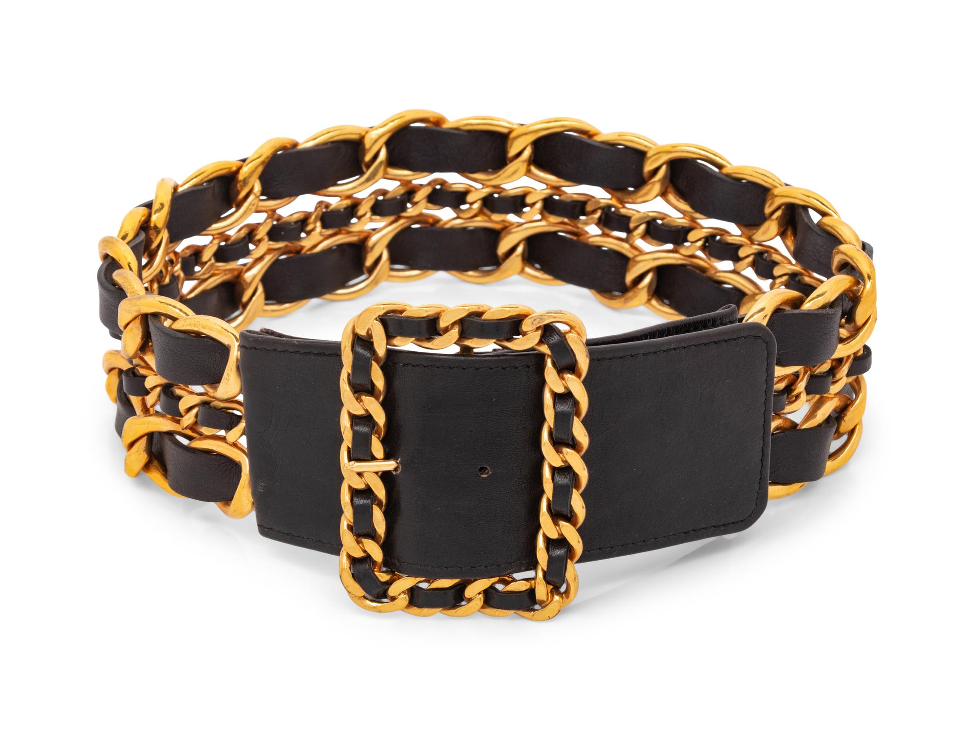 Chanel, Interwoven Leather-Chain Belt