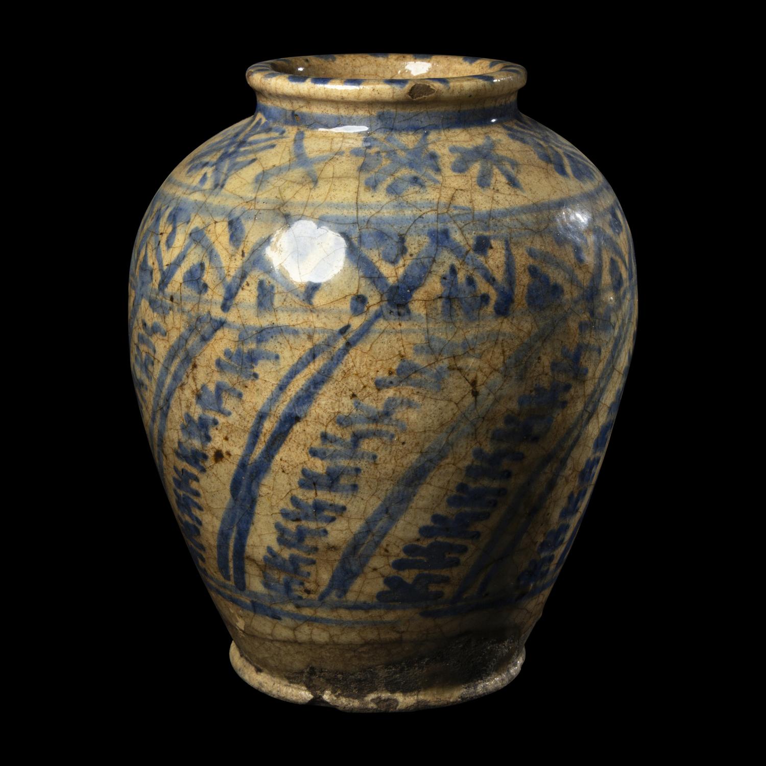 A Mamluk Blue and White Ceramic Jar