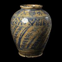 A Mamluk Blue and White Ceramic Jar
