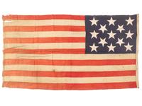 [FLAGS]. 13-star American Naval Ensign stamped "US Ensign No. 6, Navy Yard, New York." 1902.