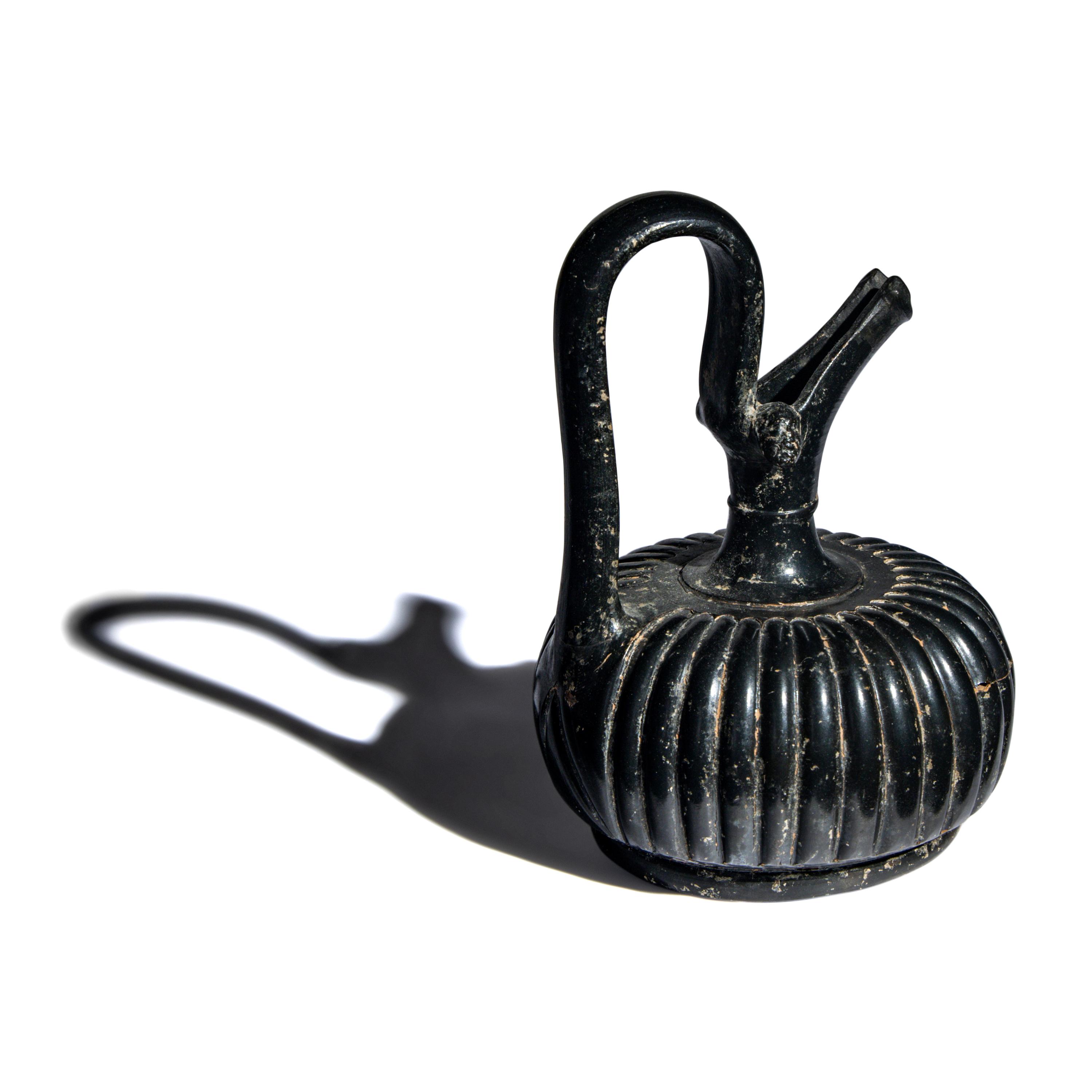 An Apulian Black-Glazed Epichysis