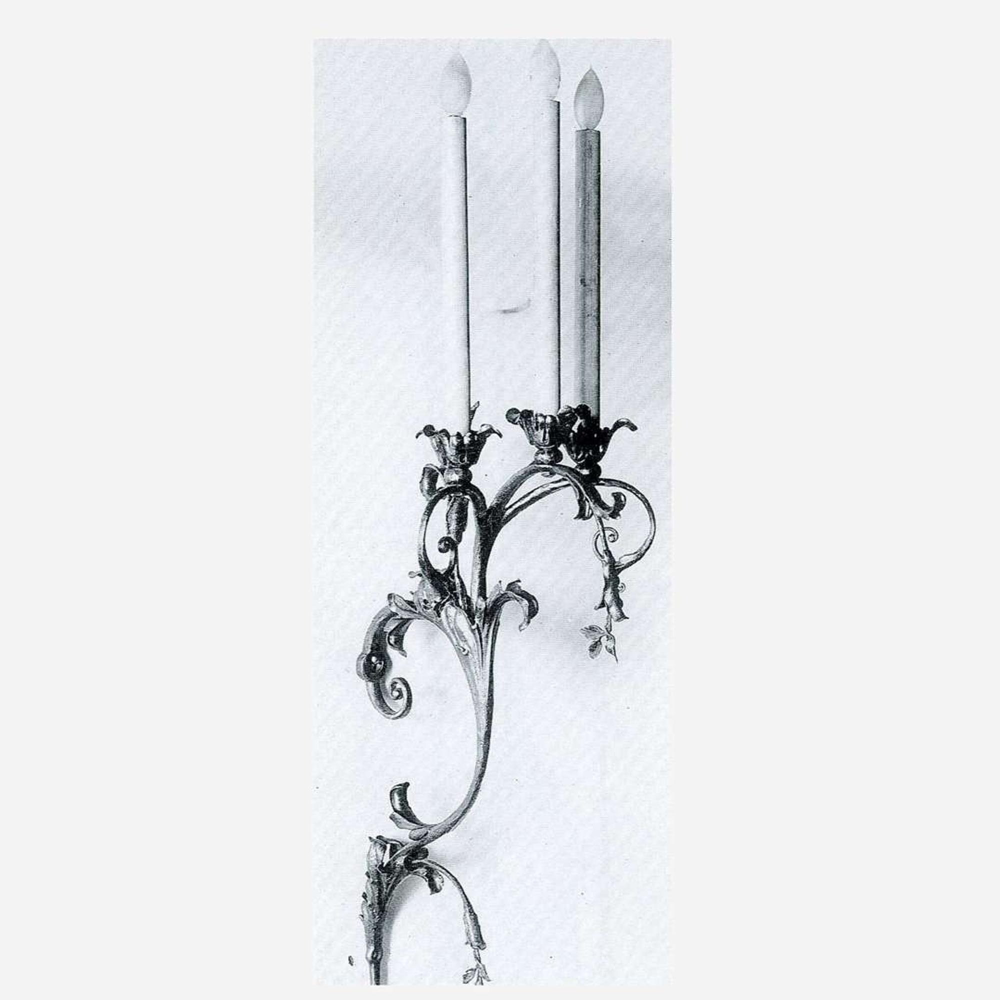 Samuel Yellin (American, b. Ukraine, 1884-1940) Foliate Three-Arm Sconce, Philadelphia, Pennsylvania, circa 1910