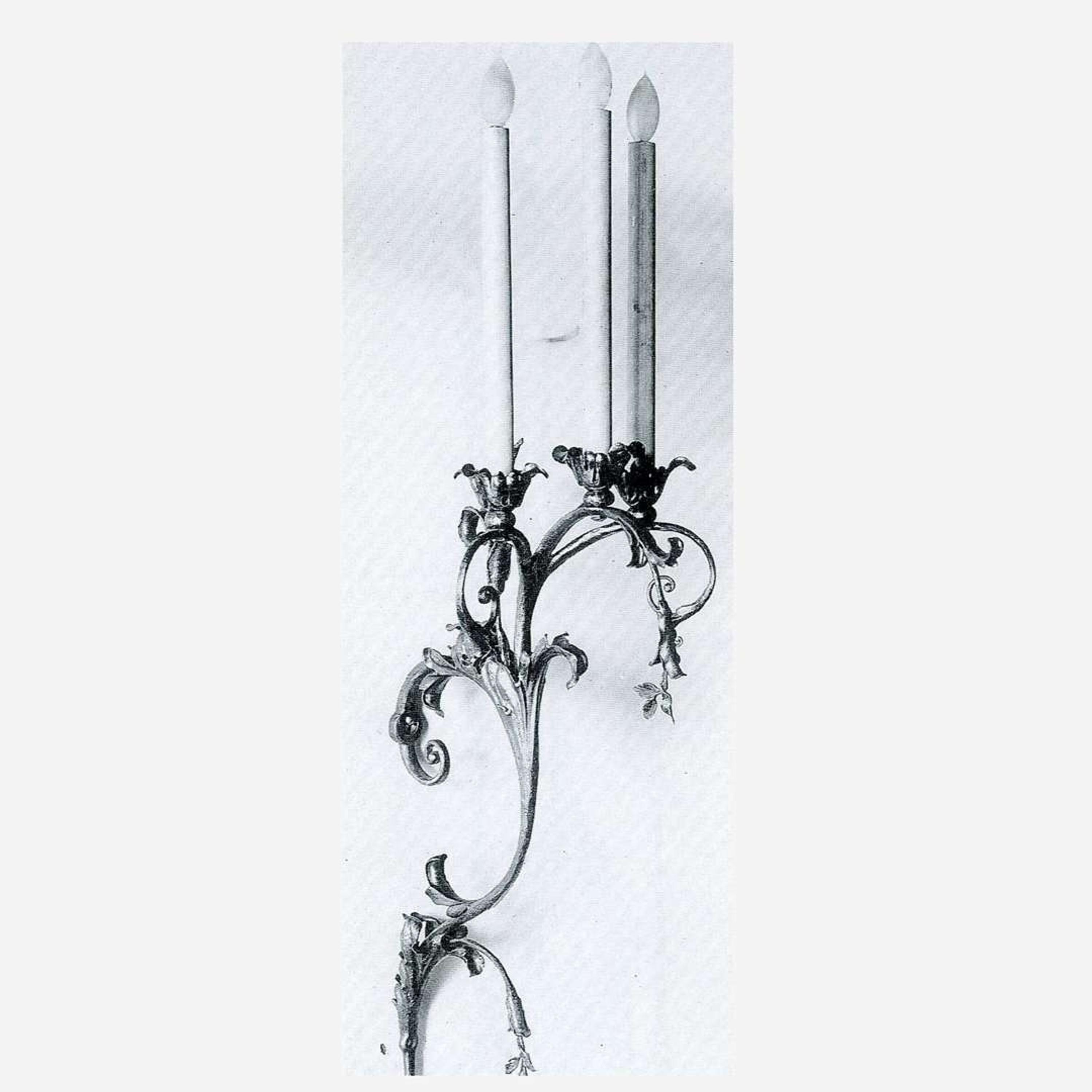 Samuel Yellin (American, b. Ukraine, 1884-1940) Foliate Three-Arm Sconce, Philadelphia, Pennsylvania, circa 1910