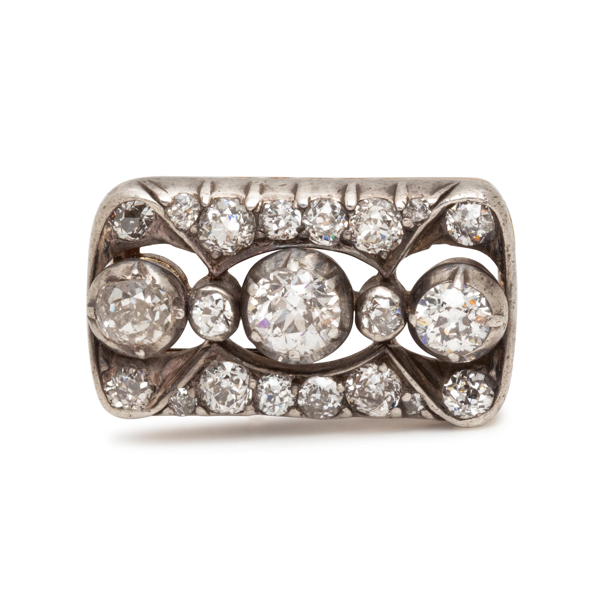 ANTIQUE, DIAMOND BROOCH