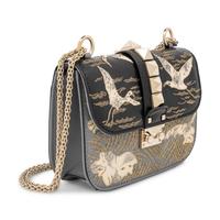 Valentino, Small Glam Lock Bag in Embroidered Leather