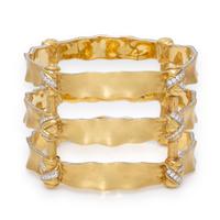 Mish, 'Bond Bow', Yellow Gold and Diamond Cuff Bracelet