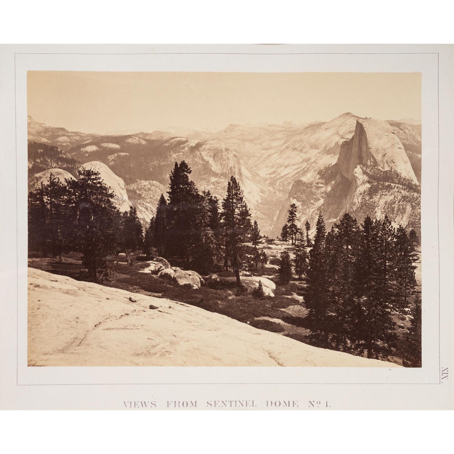 [WESTERN AMERICANA]. WATKINS, Carleton, photographer. A group of 2 albumen photographs of the Yosemite Valley, California. [Sacramento, California, 1868].