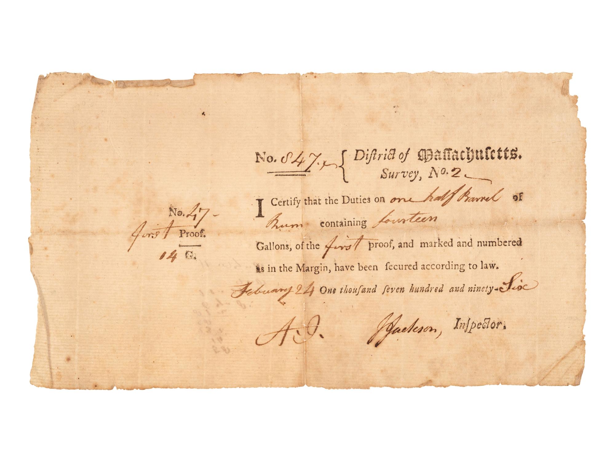 [CONTINENTAL CONGRESS]. A collection of signatures from delegates to the Continental Congress, 1764-1815, comprising: