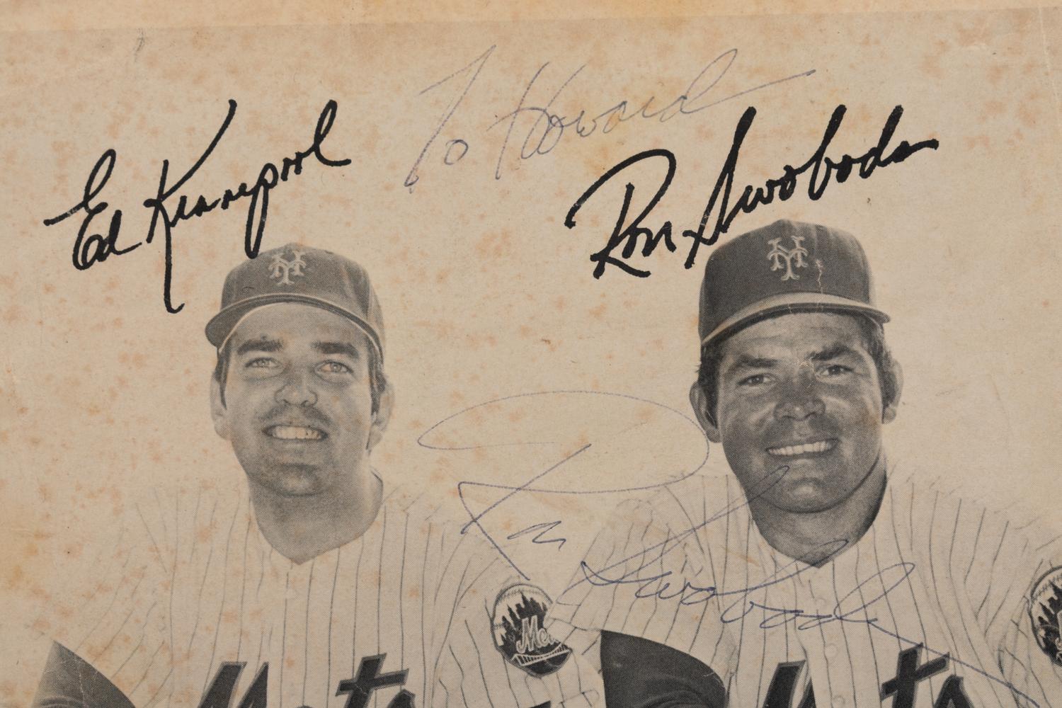 A Group of New York Mets Baseball Cards Ephemera and Signed Autographs