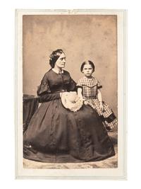 [WOMEN'S SUFFRAGE]. ANTHONY, Susan B. (1820-1906). FREDRICKS, Charles D., photographer. Previously unknown CDV of Susan B. Anthony with a young girl. New York, NY.