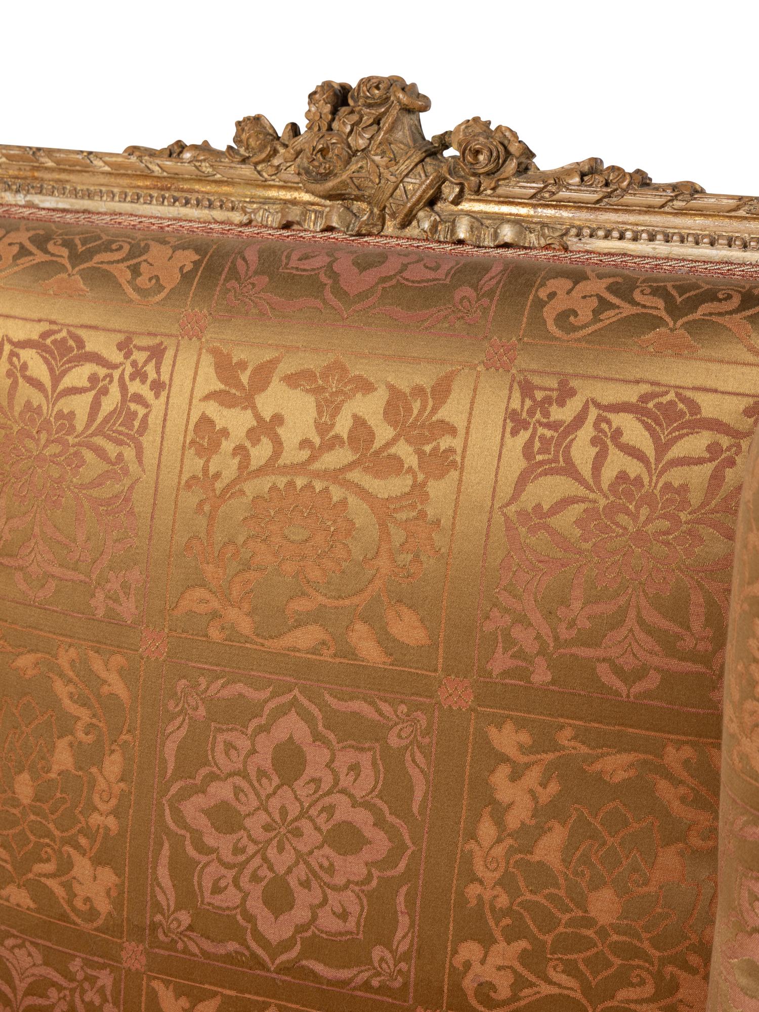 A Pair of Louis XVI Carved Giltwood Bergères