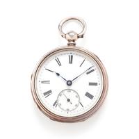 STERLING SILVER OPEN FACE POCKET WATCH