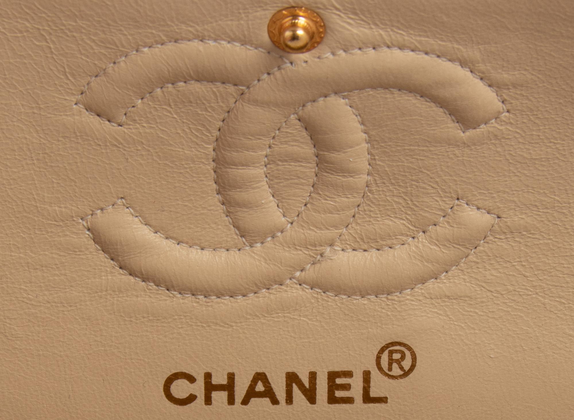 Chanel Taupe Double Flap Bag with Mademoiselle Chain, 1996-97