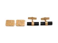 COLLECTION OF YELLOW GOLD CUFFLINKS