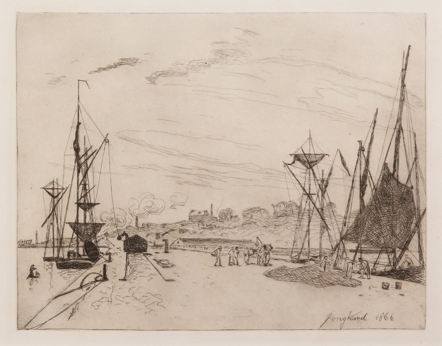 Johan Barthold Jongkind, (Dutch, 1819-1891), Vue du Port au Chemin de fers a Honfleurs, 1866