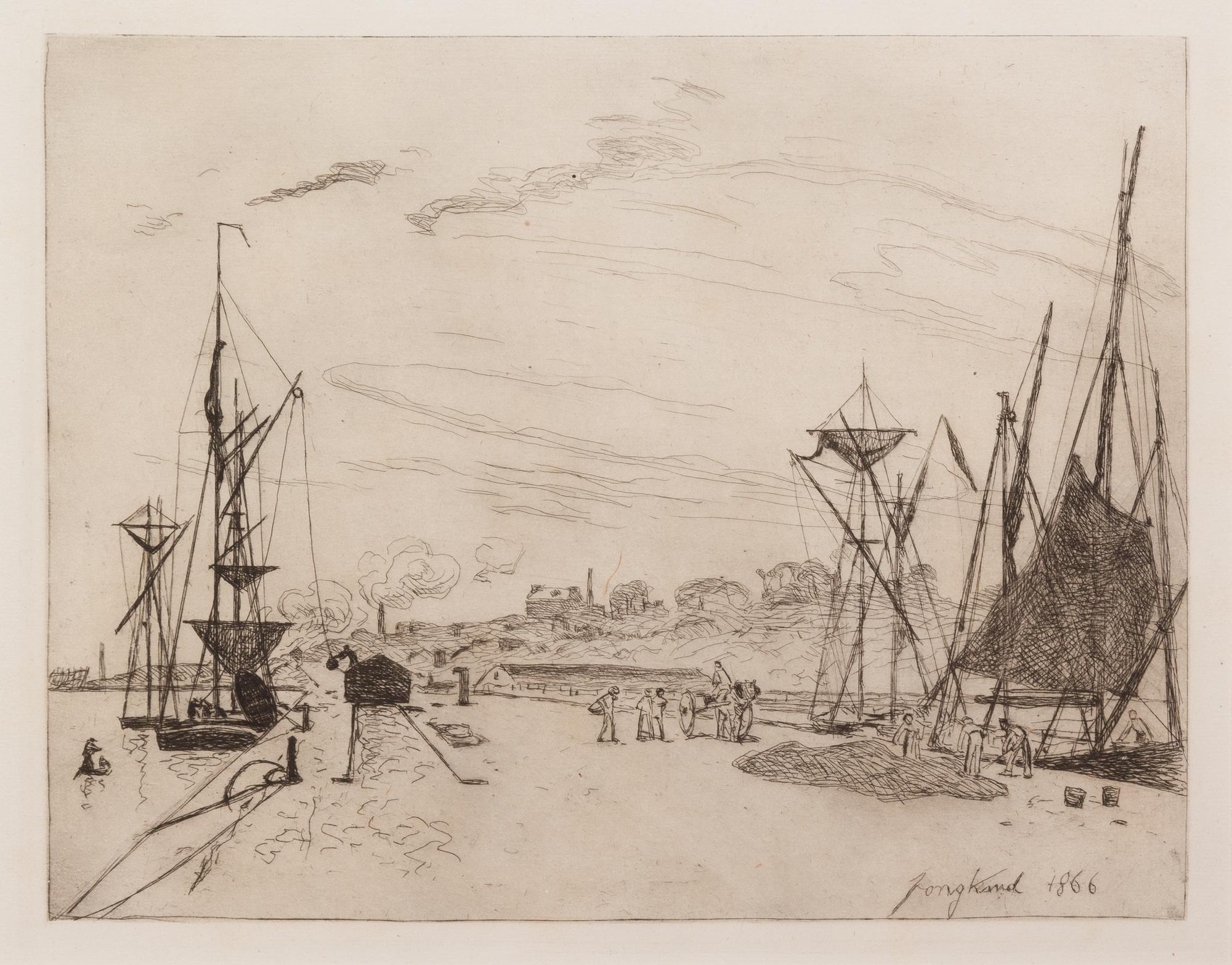 Johan Barthold Jongkind, (Dutch, 1819-1891), Vue du Port au Chemin de fers a Honfleurs, 1866