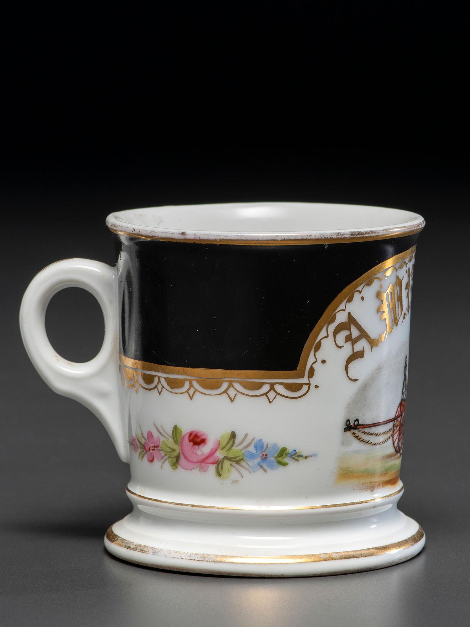 A Fireman's Porcelain Occupational Shaving Mug
