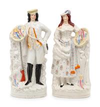Two Staffordshire Flatback Figures