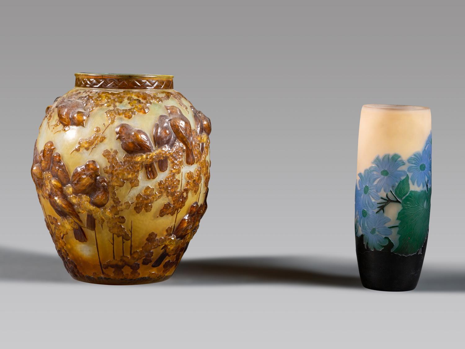Gallé and Muller Frères Vases