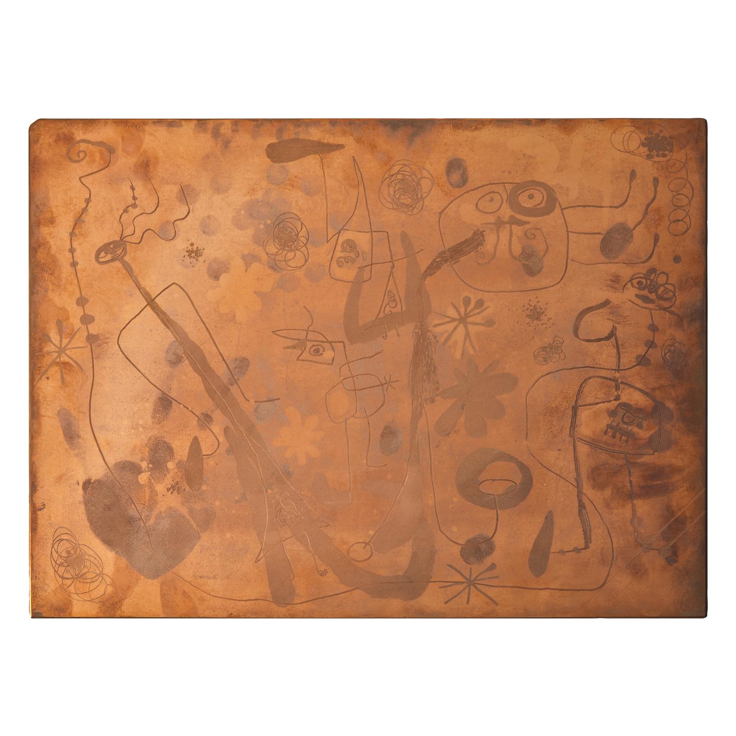 Joan Miró (Spanish, 1893–1983) Three original copper plates for La Main , 1947/1953