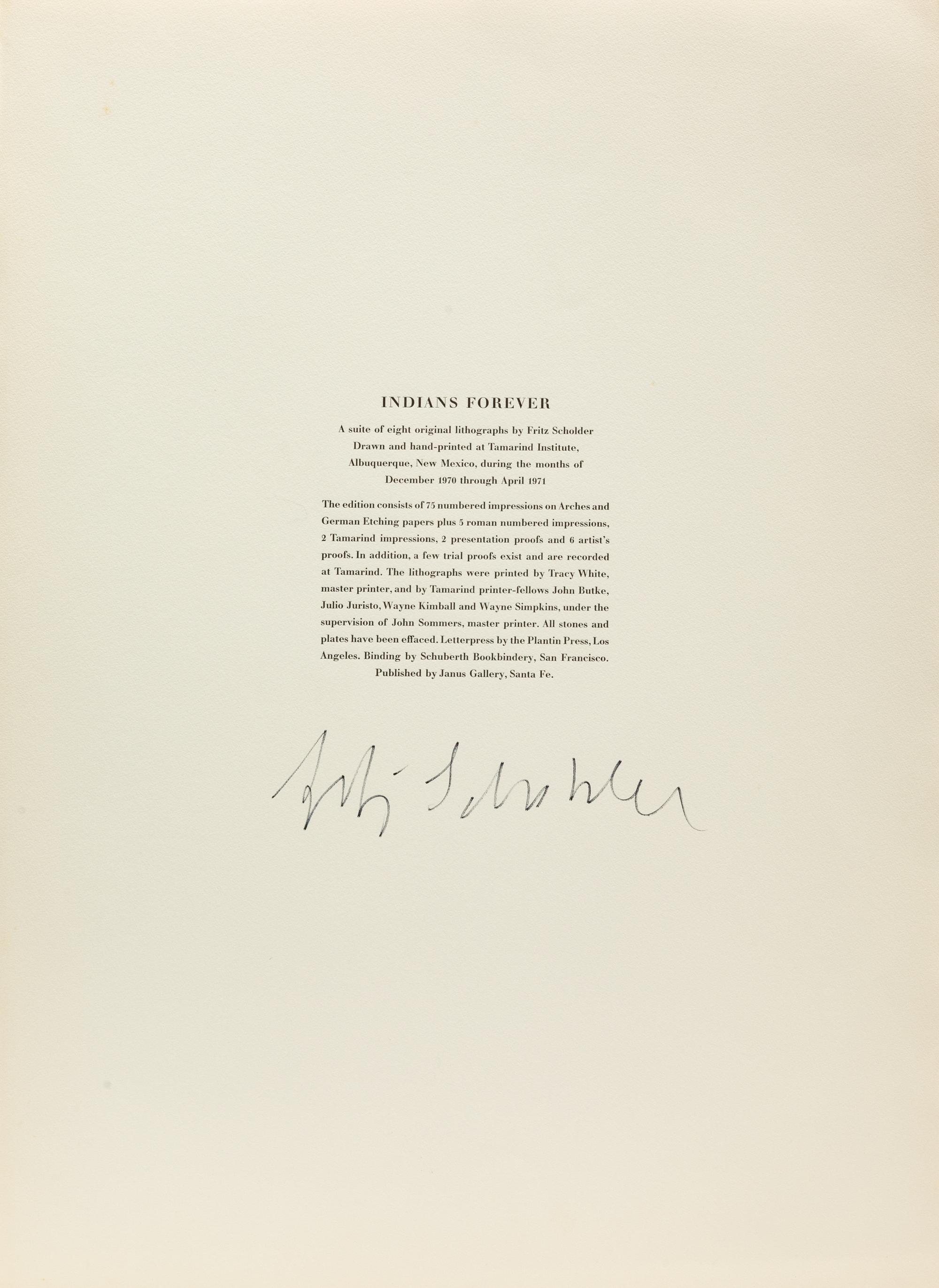 Indians Forever , Complete Portfolio of Eight Lithographs:
