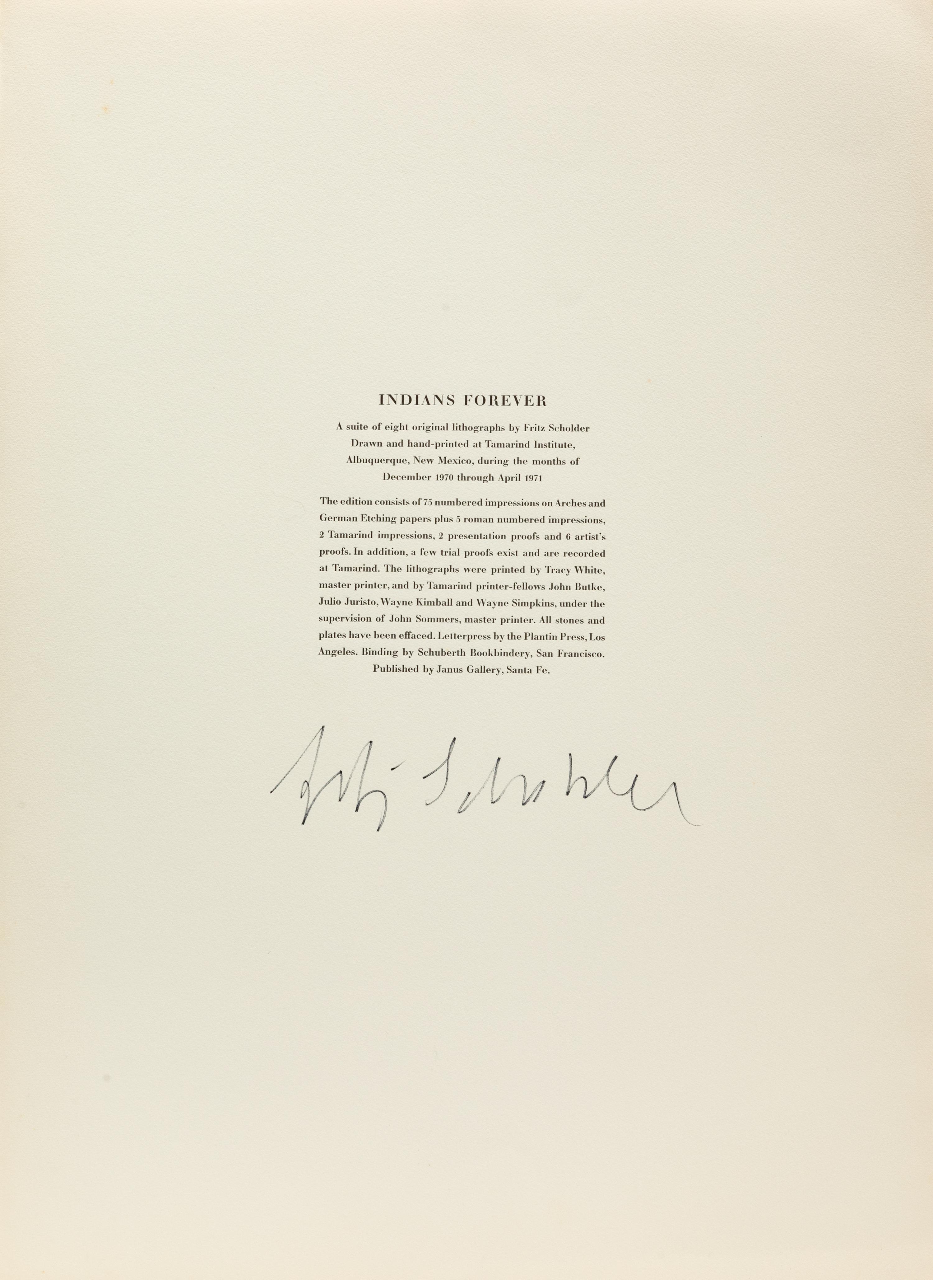 Indians Forever , Complete Portfolio of Eight Lithographs: