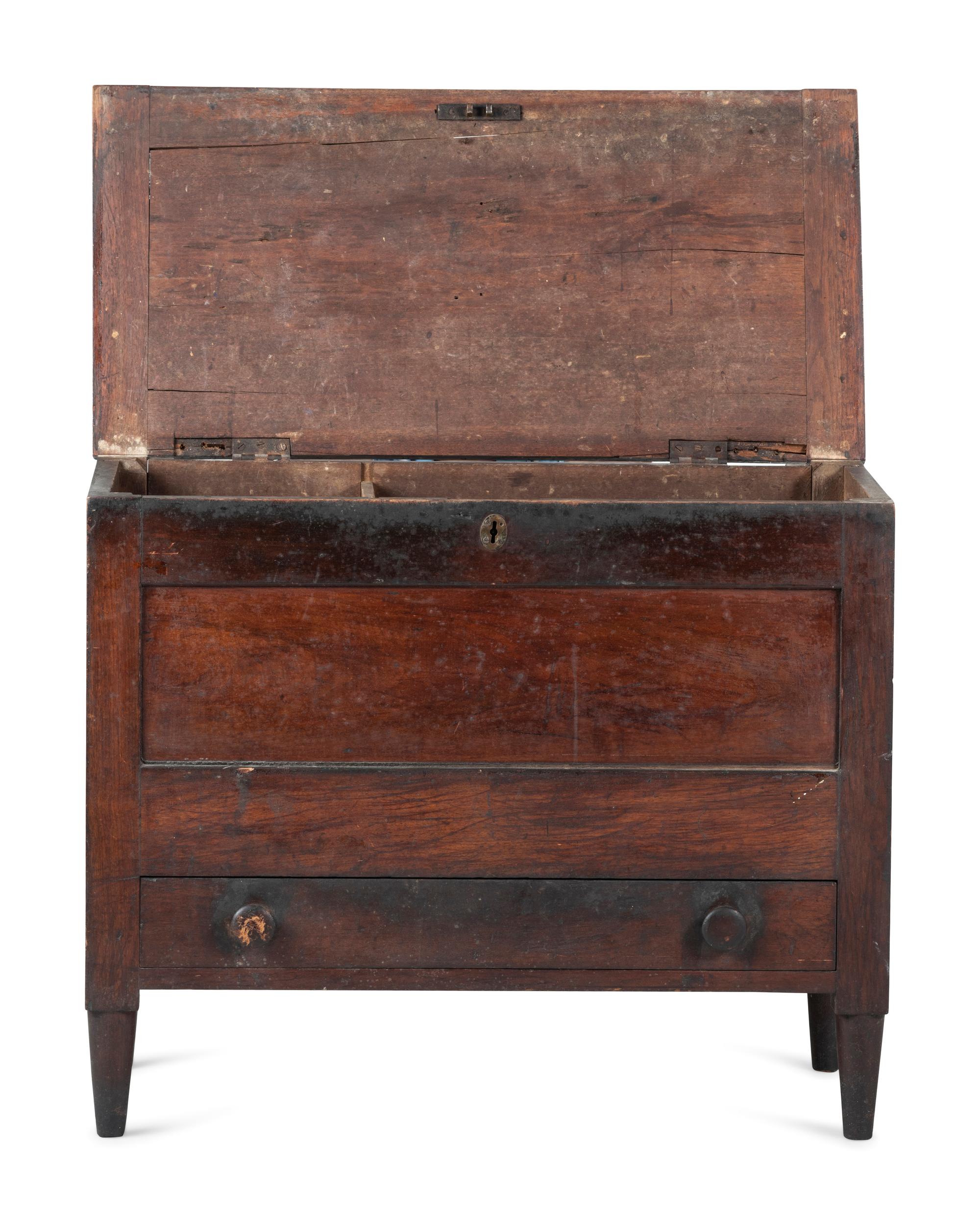 A Federal Walnut One-Drawer Sugar Chest