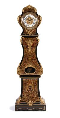 A Boulle Marquetry Tall Case Clock, Height 80 inches.