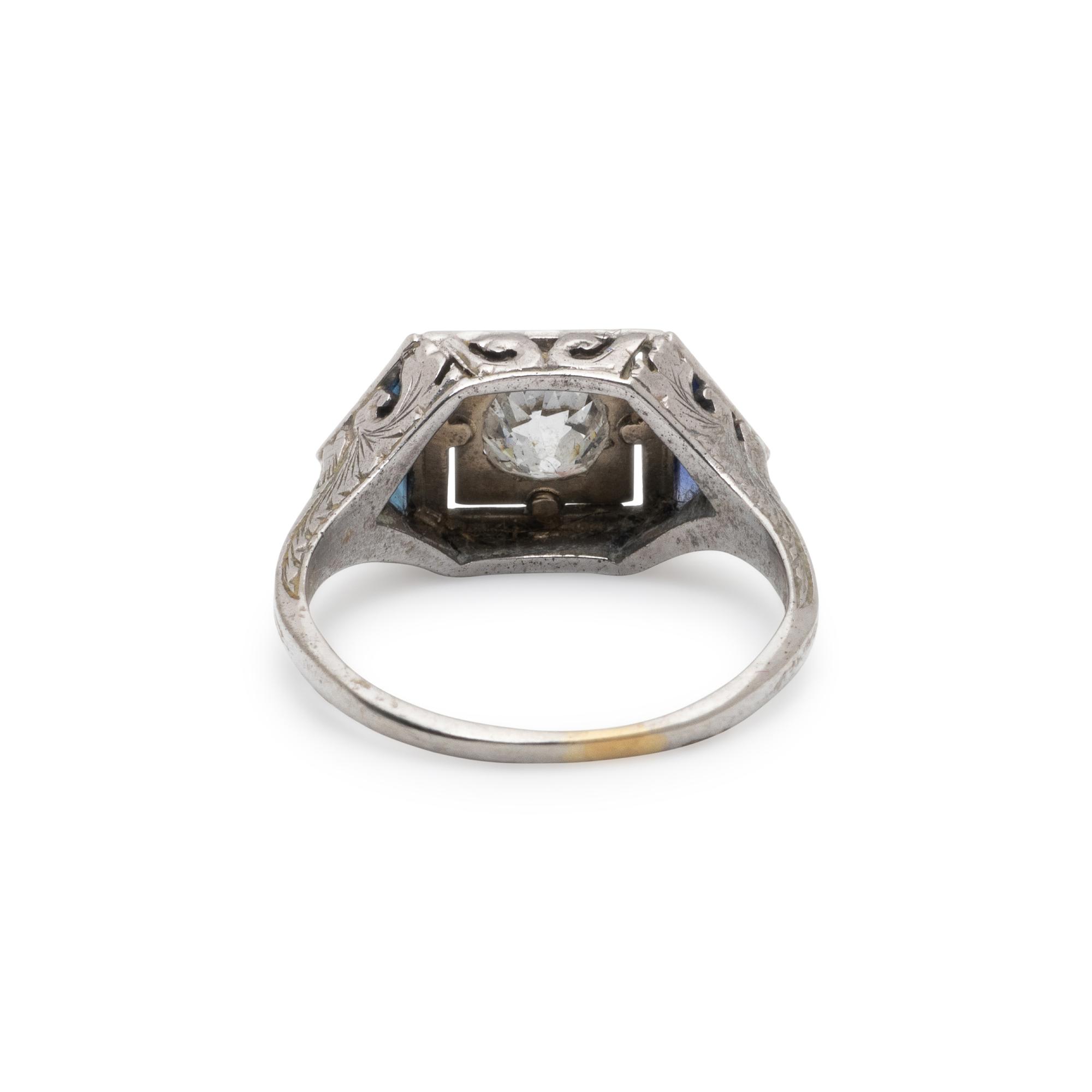 DIAMOND AND SYNTHETIC SAPPHIRE RING