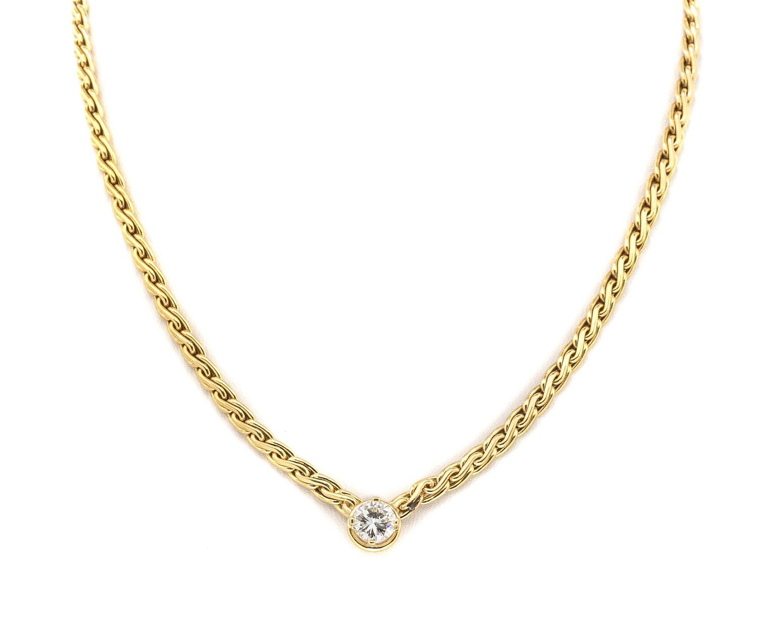 An 18 Karat Yellow Gold and Diamond Necklace, 17.30 dwts.