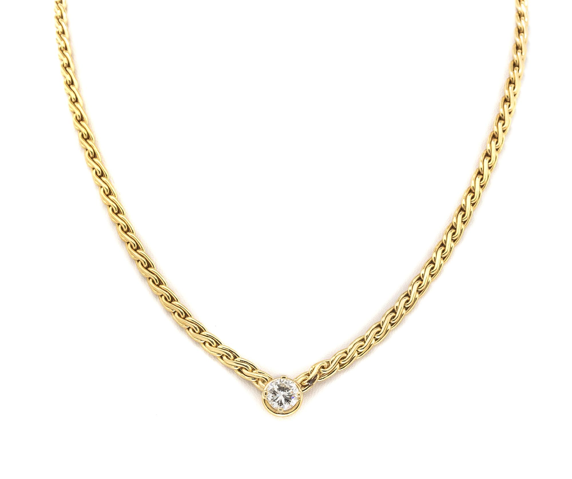 An 18 Karat Yellow Gold and Diamond Necklace, 17.30 dwts.