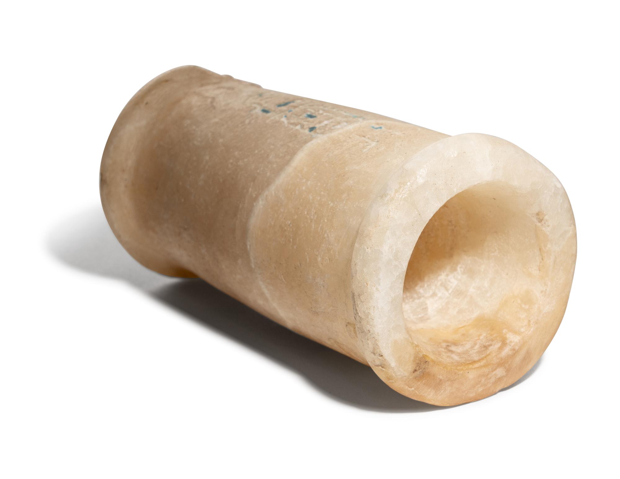 An Egyptian Alabaster Vase with the Cartouche of Thutmose III