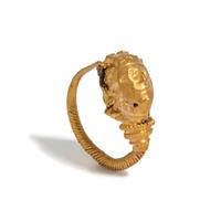 A Greek Gold Hoop Earring with a Maenad-Head Terminal