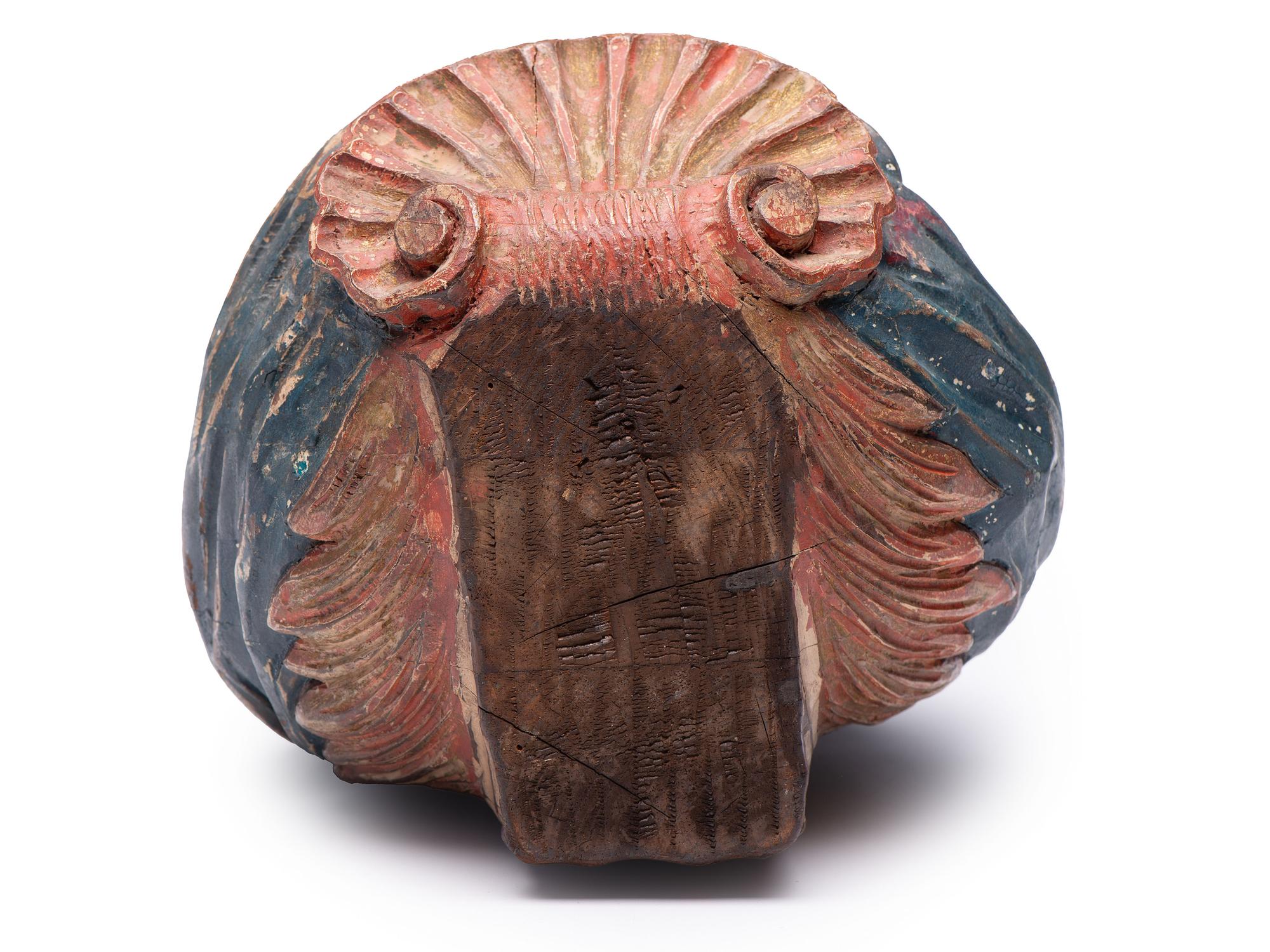 An American Carved and Painted Pine Nautical Figurehead