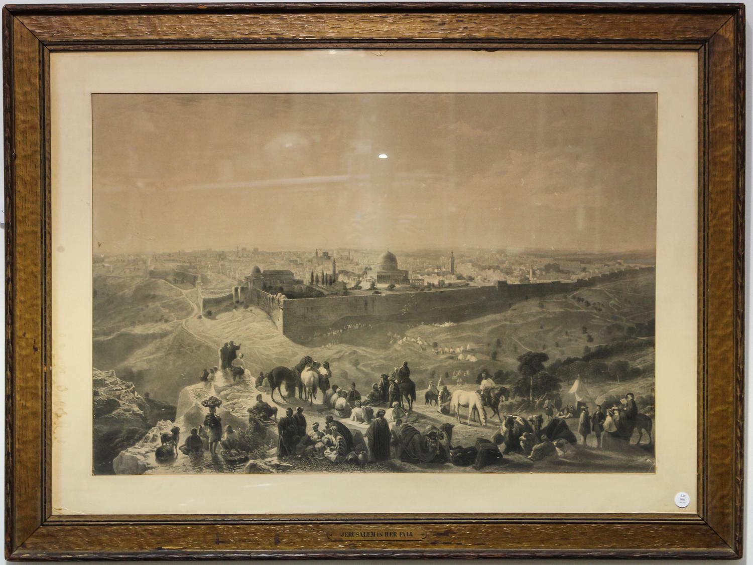 A Print of Jerusalem 37 x 49 inches (framed).